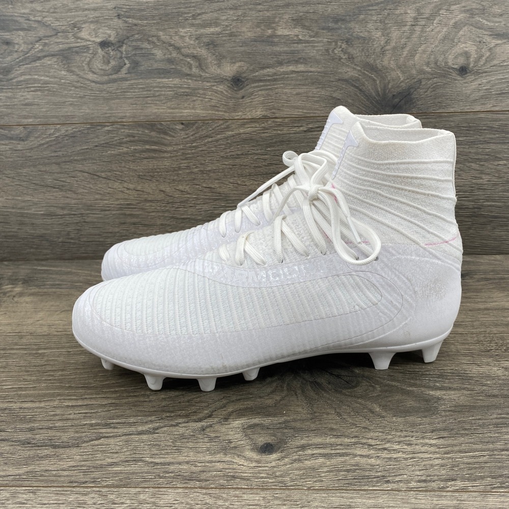 Under Armour Highlight Knit Football Cleats Mens 9 White 3027304 High Top